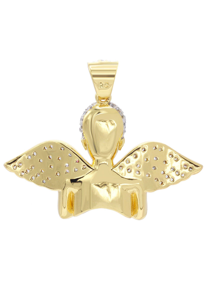Mens Gold Plated Angel Pendant | 11.4 Grams