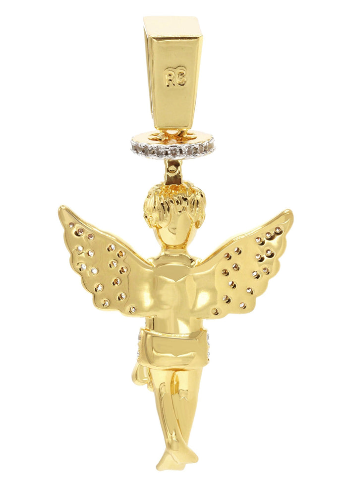 Mens Gold Plated Angel Pendant | 6.2 Grams