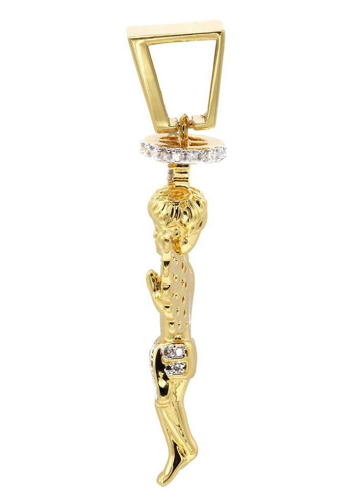 Mens Gold Plated Angel Pendant | 6.2 Grams