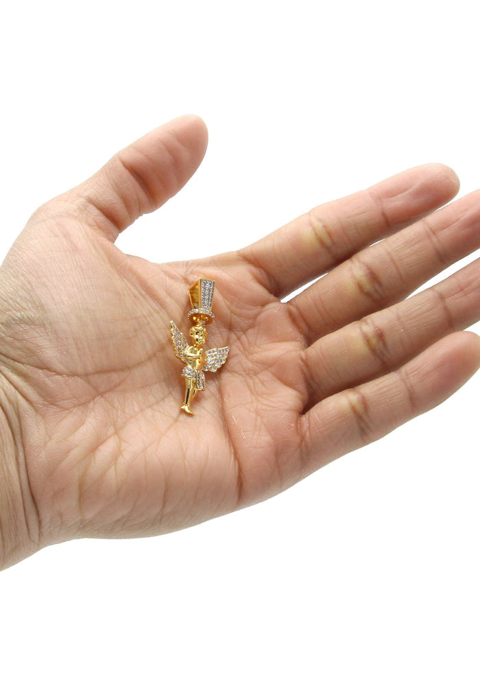Mens Gold Plated Angel Pendant | 6.2 Grams