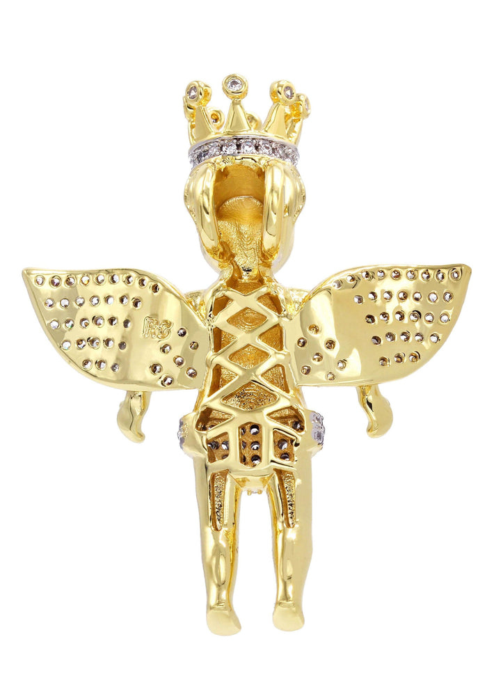 Mens Gold Plated Angel Pendant | 8.3 Grams