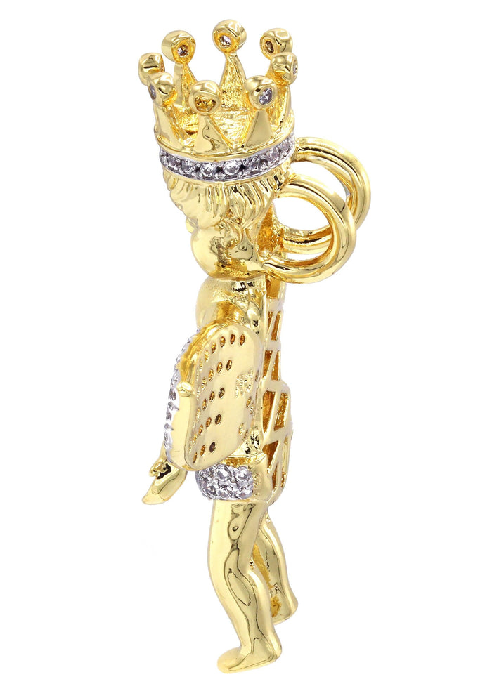 Mens Gold Plated Angel Pendant | 8.3 Grams