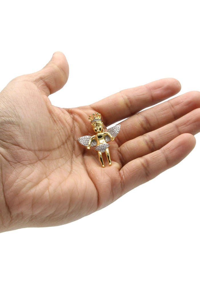 Mens Gold Plated Angel Pendant | 8.3 Grams