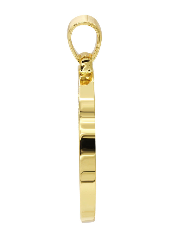 Mens Gold Plated Circle Pendant | 17 Grams