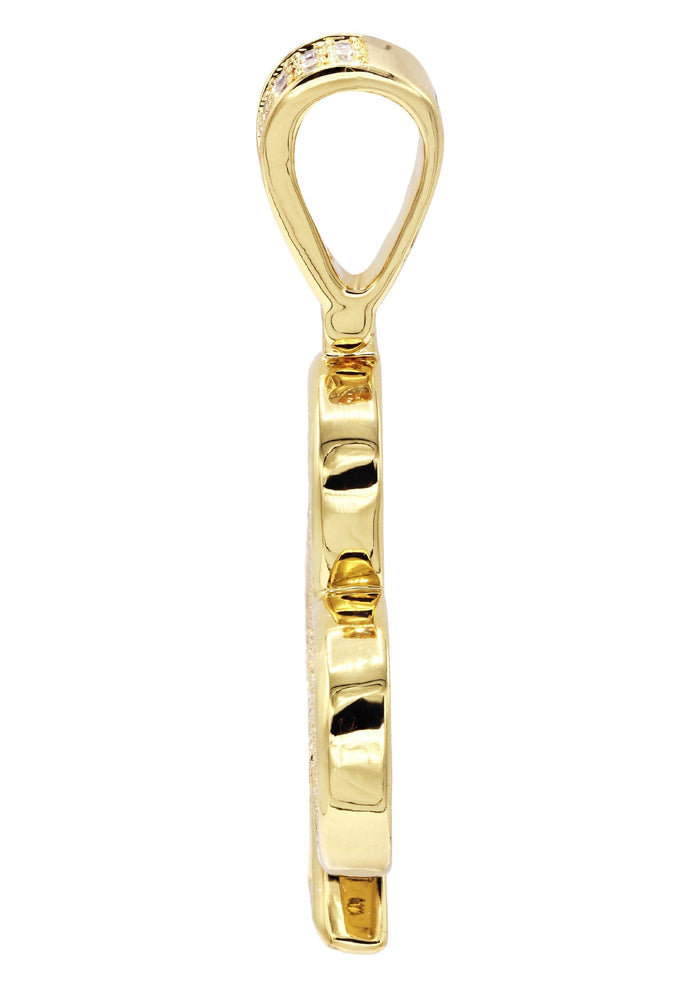 Mens Gold Plated Clover Pendant | 10.8 Grams