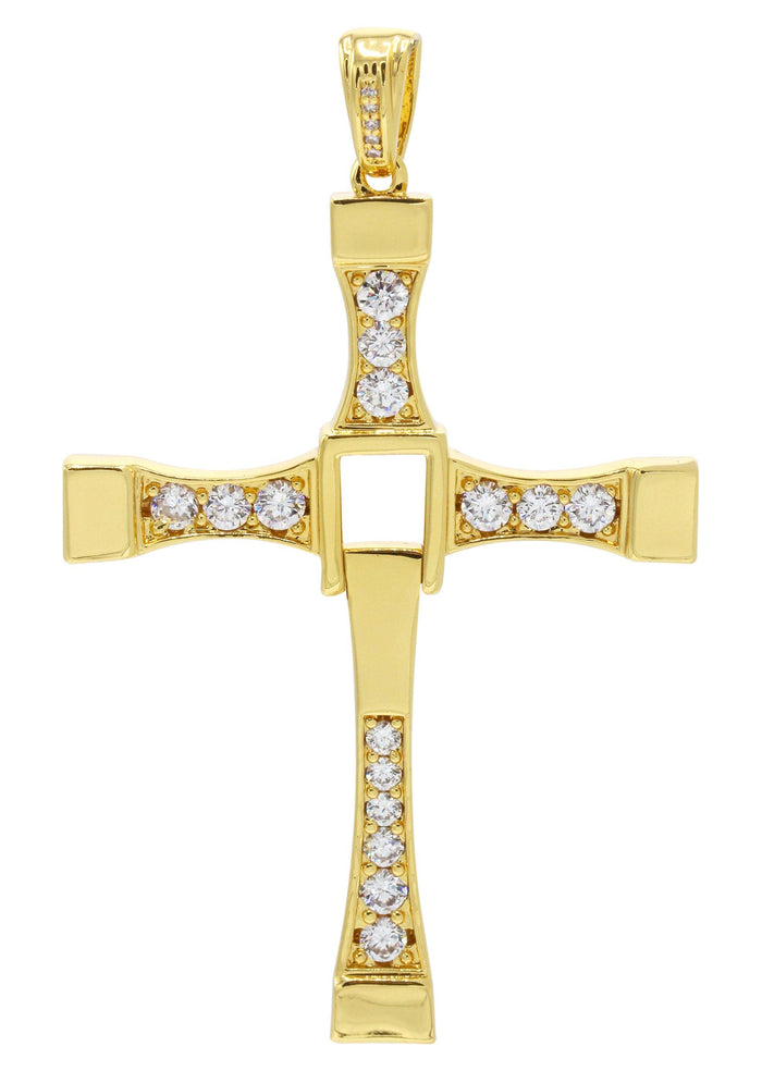 Mens Gold Plated Cross Pendant | 18.7 Grams