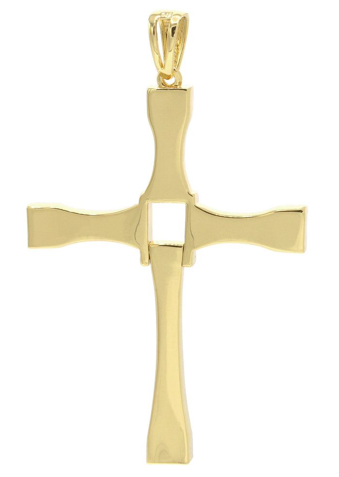 Mens Gold Plated Cross Pendant | 18.7 Grams