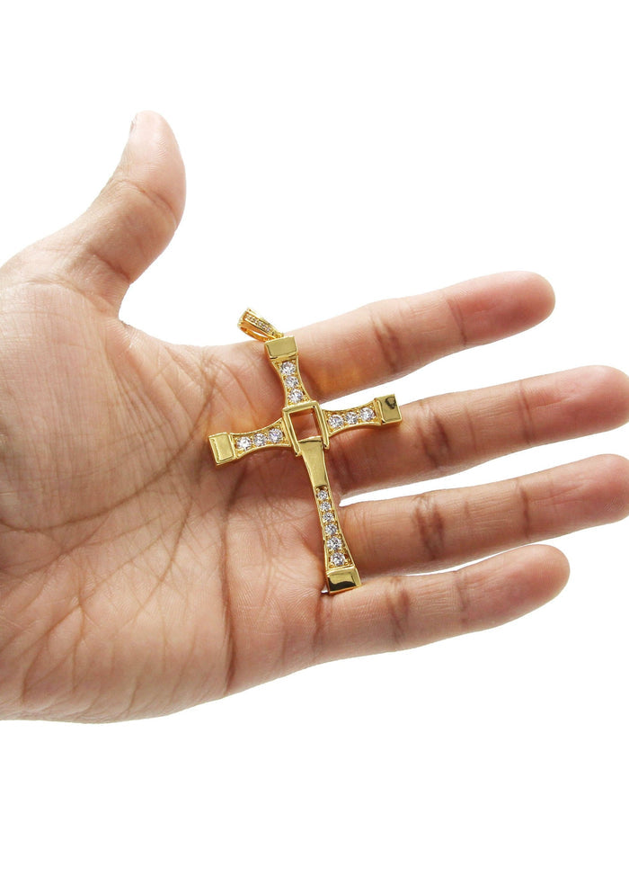 Mens Gold Plated Cross Pendant | 18.7 Grams