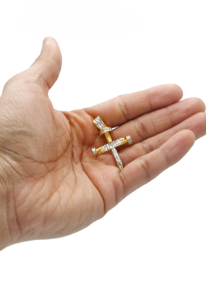 Mens Gold Plated Cross Pendant | 7 Grams