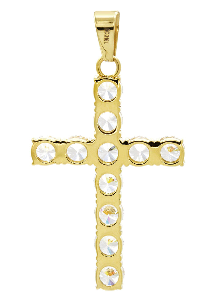 Mens Gold Plated Cross Pendant | 8 Grams
