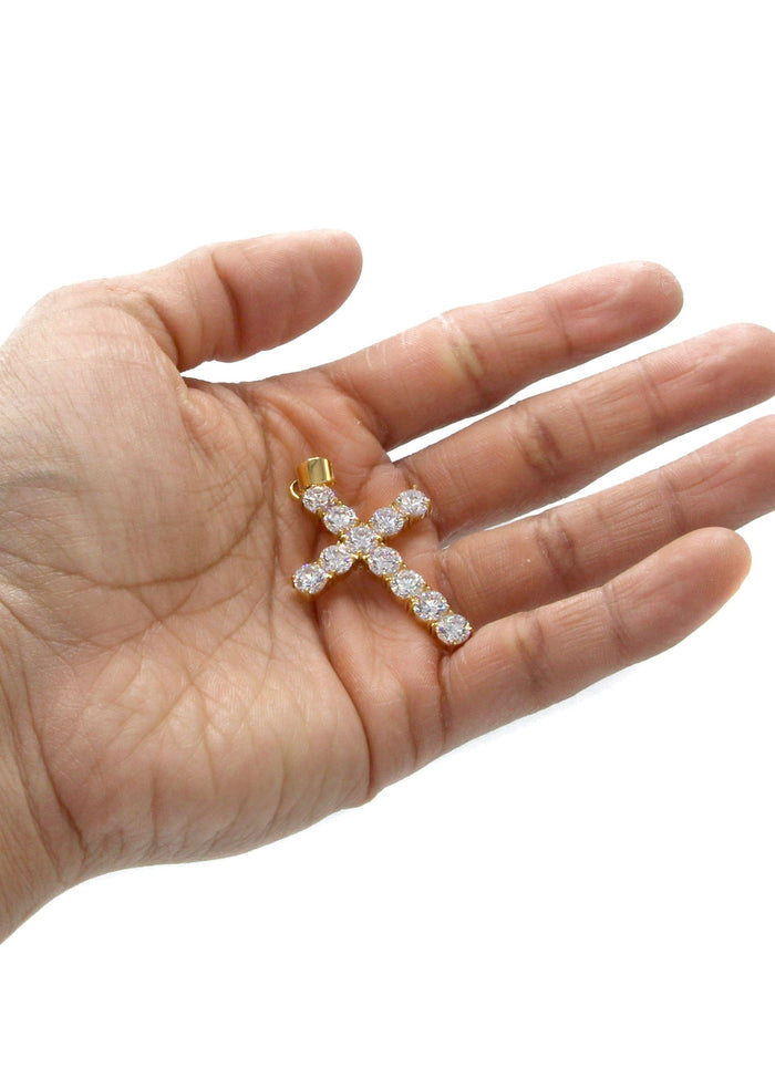 Mens Gold Plated Cross Pendant | 8 Grams