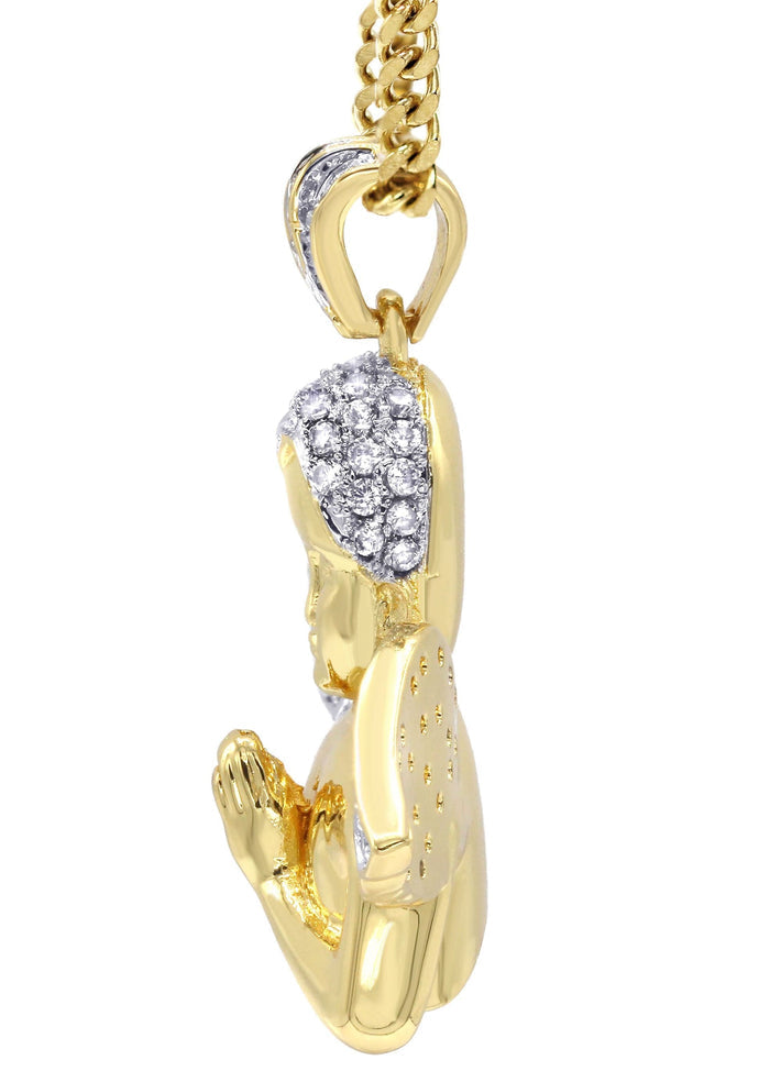 Mens Gold Plated Cuban Link Chain & Angel Pendant | Appx. 19.4 Grams