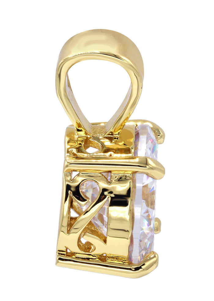 Mens Gold Plated Cubic Zirconia Pendant | 8.3 Grams