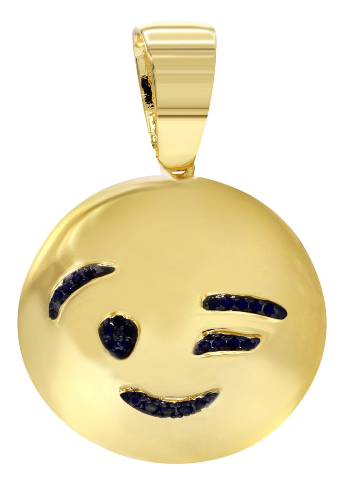 Mens Gold Plated Emoji Pendant | 6.3 Grams