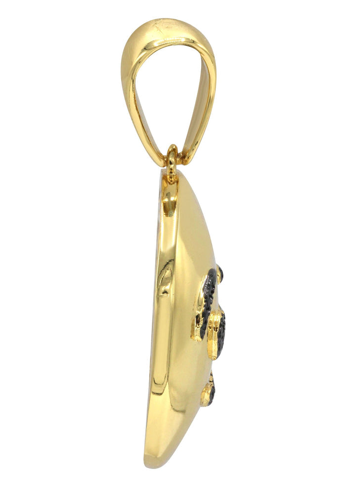 Mens Gold Plated Emoji Pendant | 6.3 Grams
