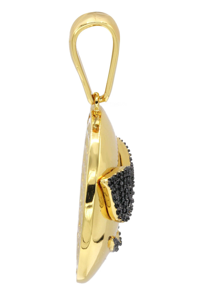 Mens Gold Plated Emoji Pendant | 7.6 Grams
