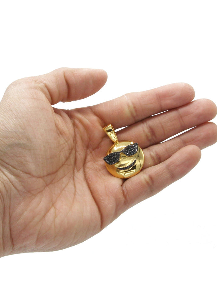 Mens Gold Plated Emoji Pendant | 7.6 Grams