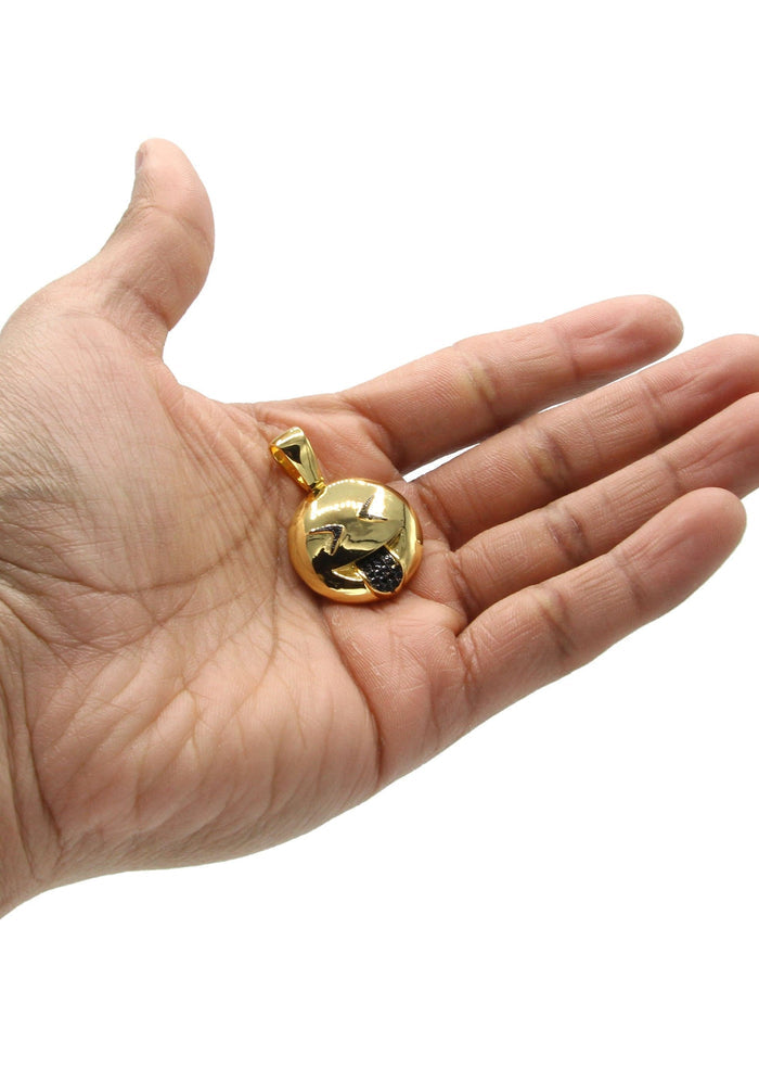 Mens Gold Plated Emoji Pendant | 8 Grams