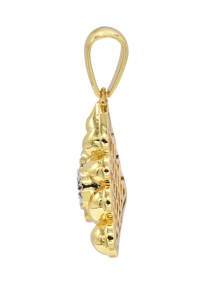 Mens Gold Plated Emoji Pendant | 9 Grams