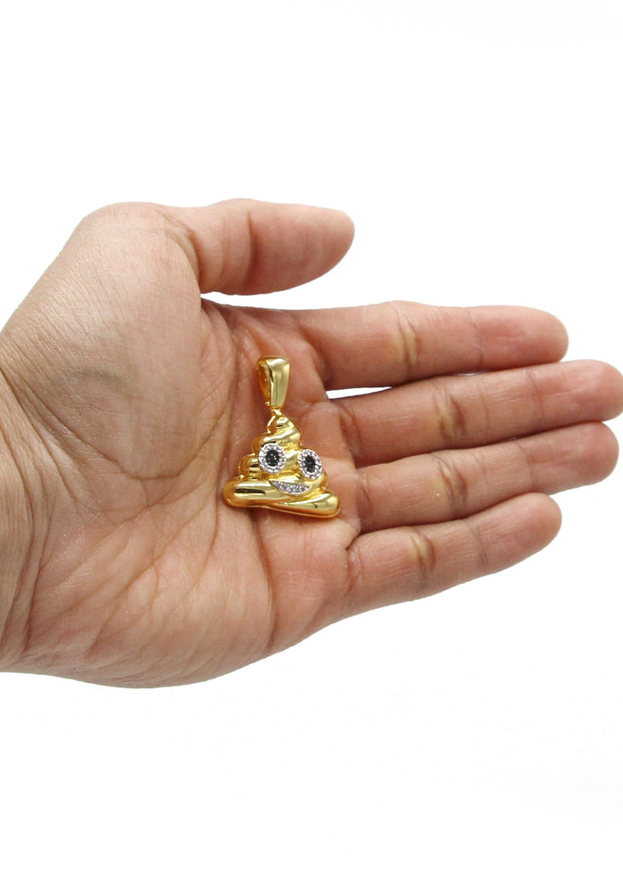 Mens Gold Plated Emoji Pendant | 9 Grams