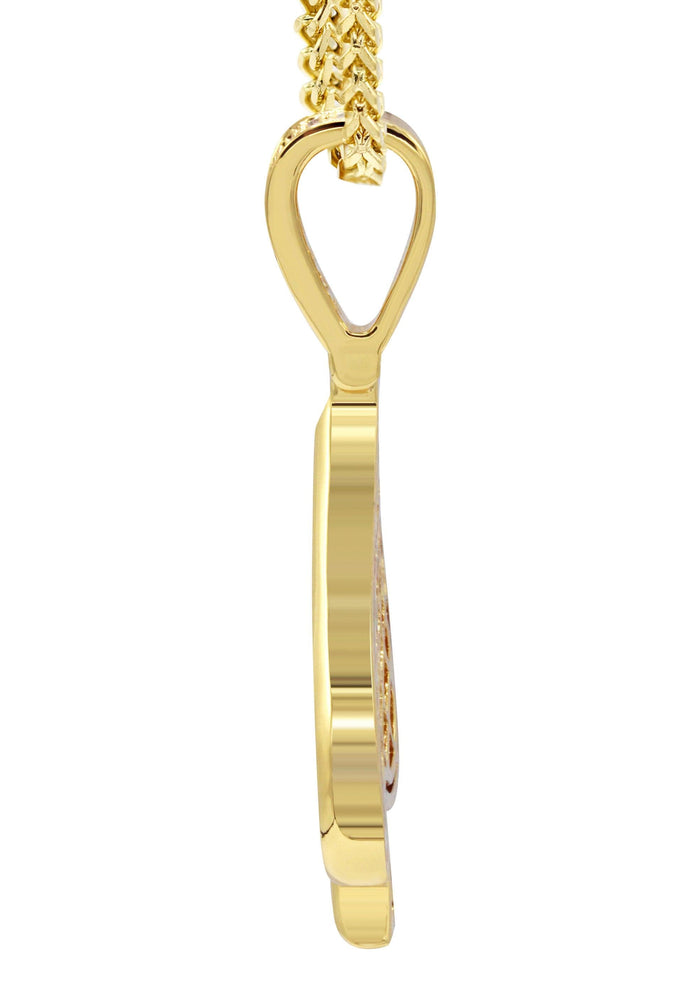 Mens Gold Plated Franco Chain & Ace of Spades Pendant | Appx. 15.9 Grams