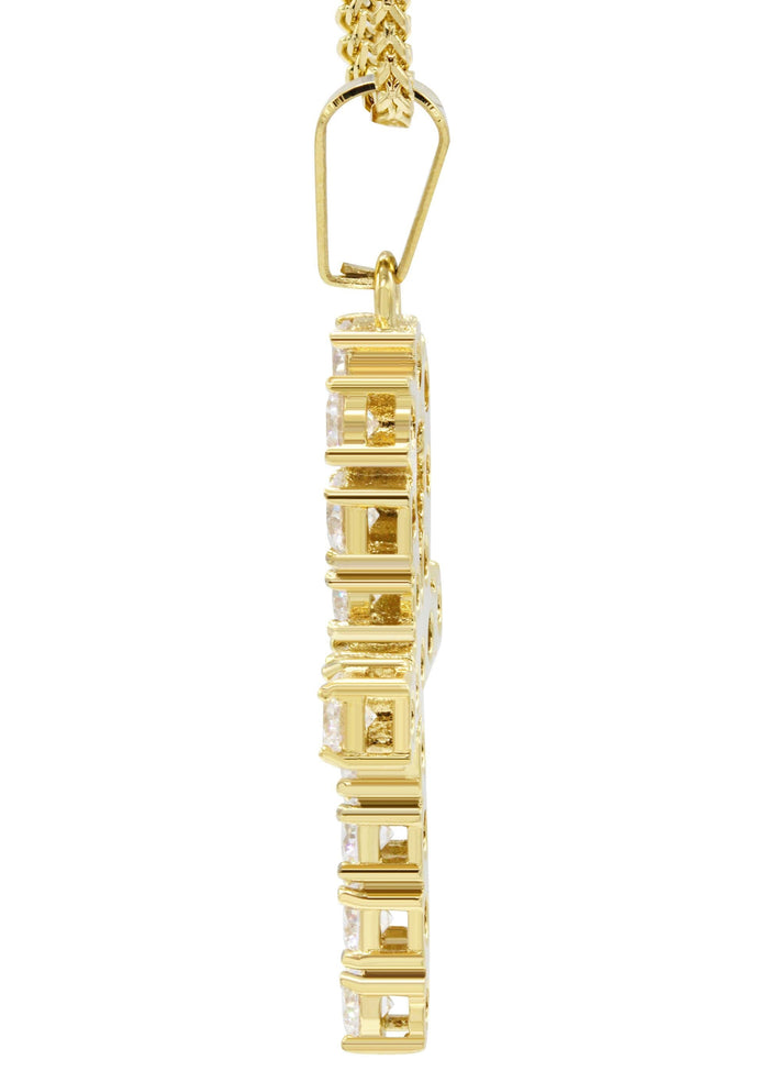 Mens Gold Plated Franco Chain & Ankh Pendant | Appx. 14.2 Grams
