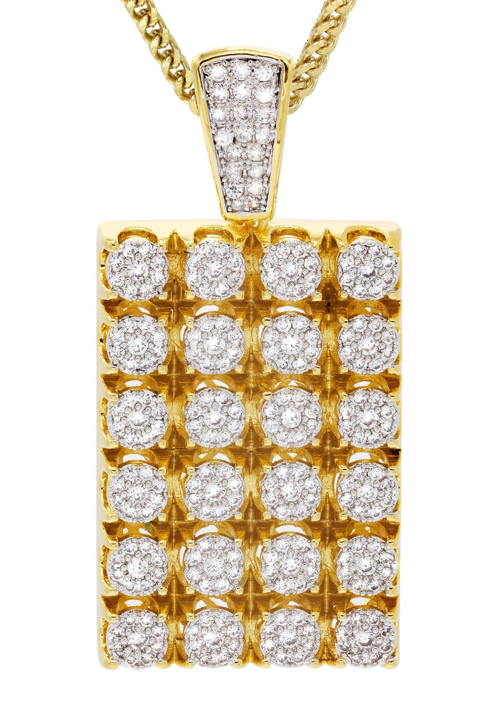 Mens Gold Plated Franco Chain & Dog Tag Pendant | Appx. 40.2 Grams