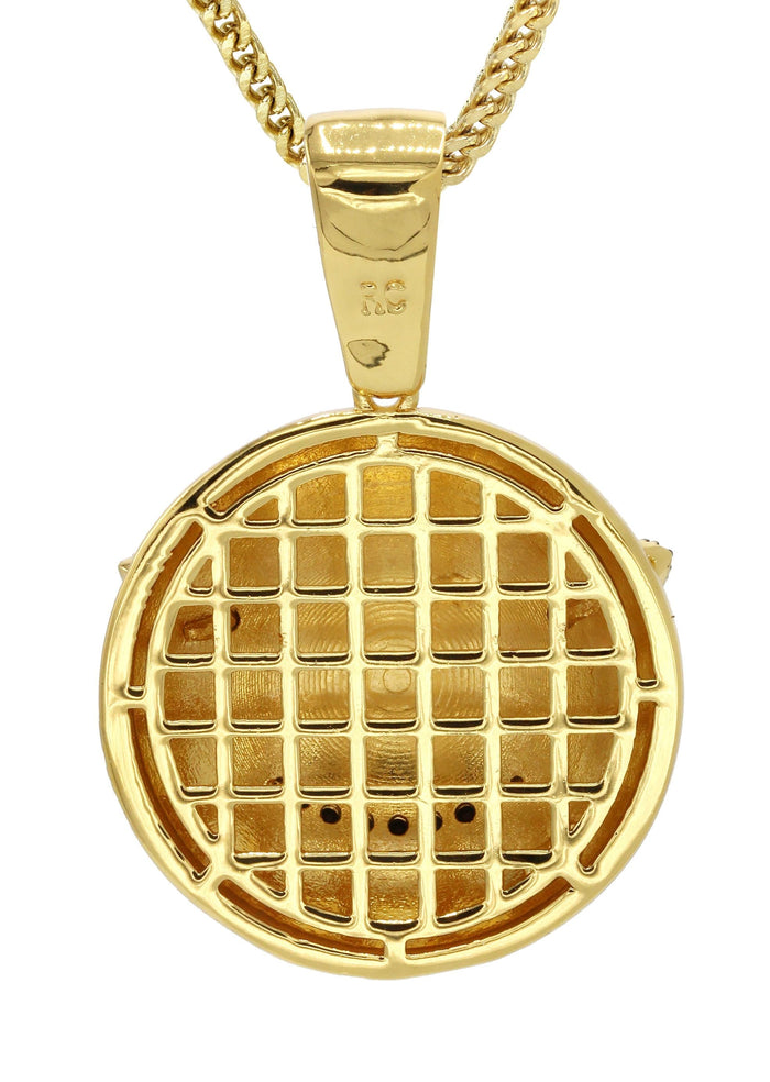 Mens Gold Plated Franco Chain & Emoji Pendant | Appx. 15.6 Grams