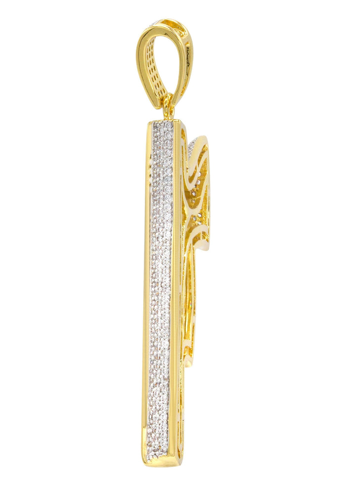 Mens Gold Plated Gun Pendant | 8.2 Grams