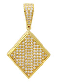 Mens Gold Plated Iced Out Pendant | 8.1 Grams