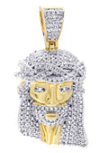 Mens Gold Plated Jesus Head Pendant | 13.8 Grams