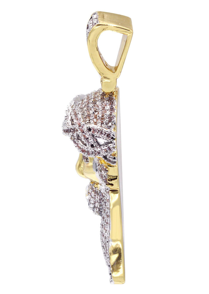 Mens Gold Plated Jesus Head Pendant | 13.8 Grams