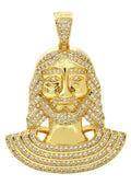 Mens Gold Plated Jesus Head Pendant | 14.1 Grams