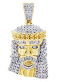 Mens Gold Plated Jesus Head Pendant | 14.7 Grams