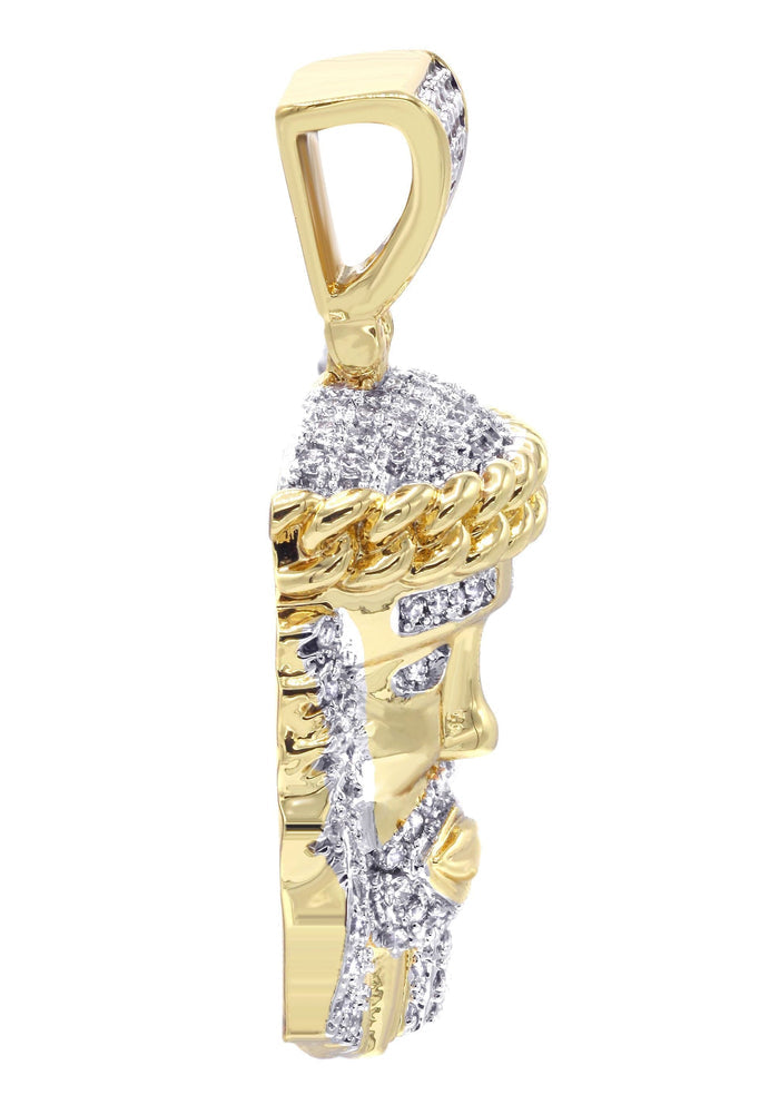 Mens Gold Plated Jesus Head Pendant | 14.7 Grams
