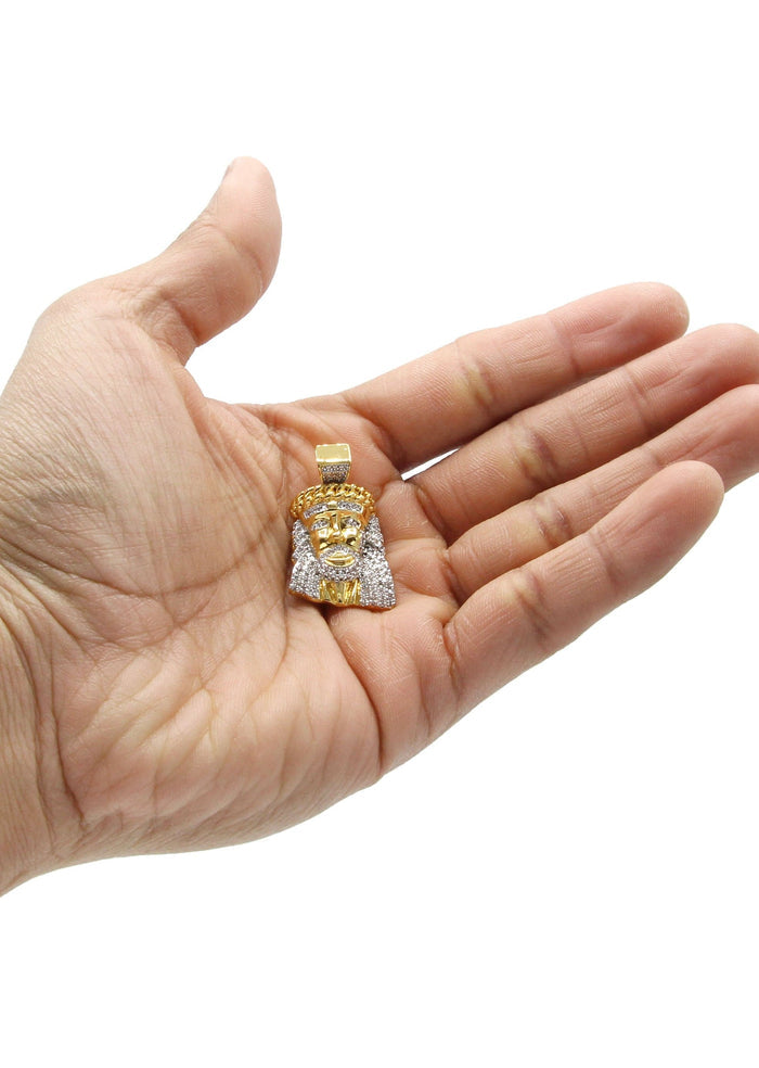 Mens Gold Plated Jesus Head Pendant | 14.7 Grams