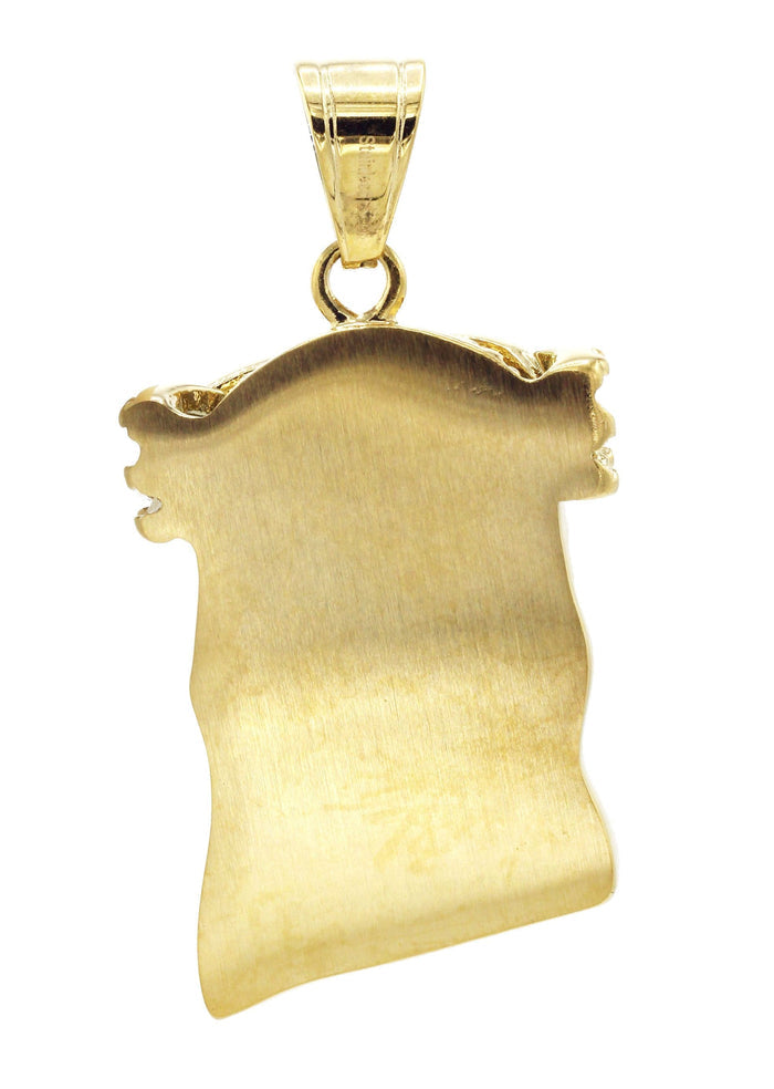 Mens Gold Plated Jesus Head Pendant | 24.8 Grams