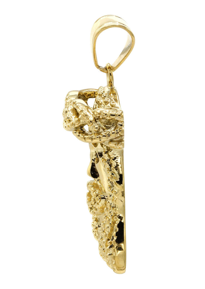 Mens Gold Plated Jesus Head Pendant | 24.8 Grams