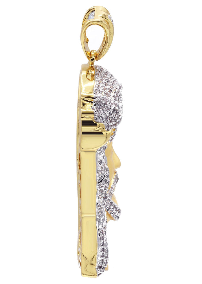 Mens Gold Plated Jesus Head Pendant | 34.4 Grams