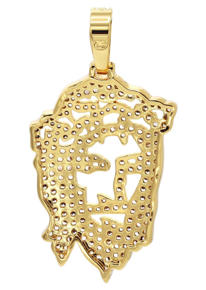 Mens Gold Plated Jesus Head Pendant | 6.6 Grams