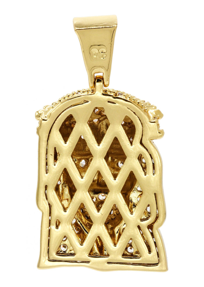 Mens Gold Plated Jesus Head Pendant | 7.2 Grams