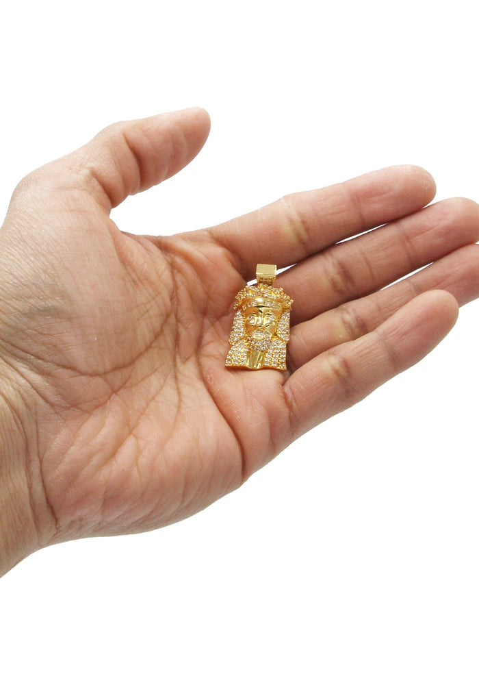 Mens Gold Plated Jesus Head Pendant | 7.2 Grams