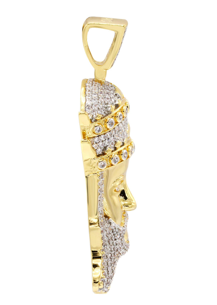 Mens Gold Plated King Pendant | 11.5 Grams