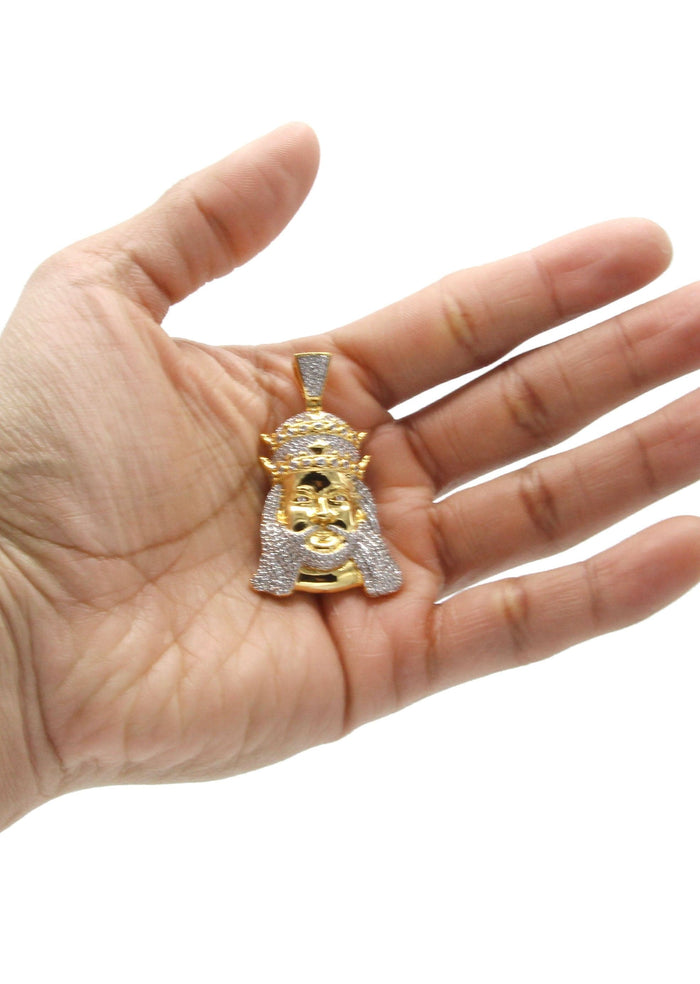 Mens Gold Plated King Pendant | 11.5 Grams