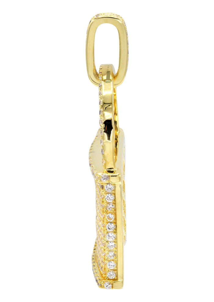 Mens Gold Plated Lock Pendant | 10.7 Grams