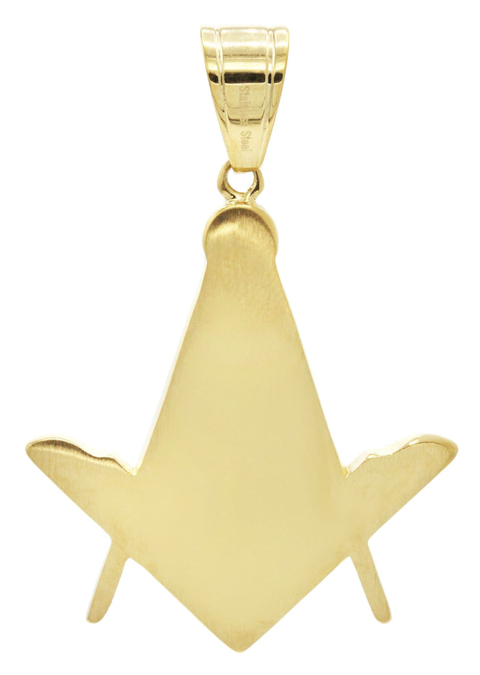 Mens Gold Plated Mason Pendant | 9.5 Grams