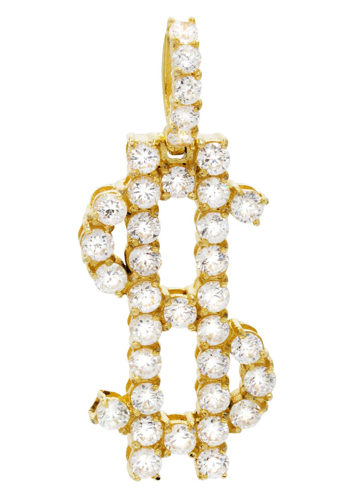 Mens Gold Plated Money Sign Pendant | 6.3 Grams
