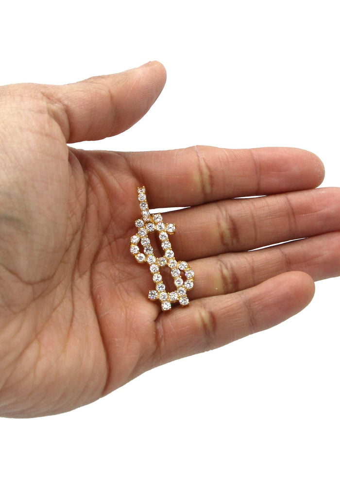 Mens Gold Plated Money Sign Pendant | 6.3 Grams