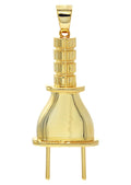 Mens Gold Plated Plug Pendant | 15.4 Grams
