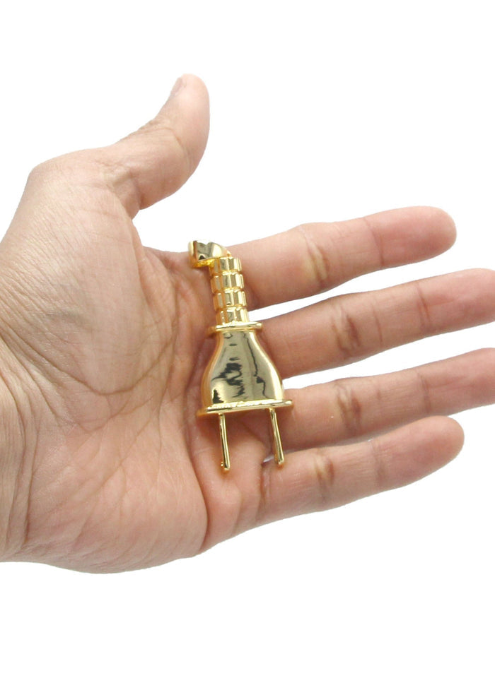 Mens Gold Plated Plug Pendant | 15.4 Grams